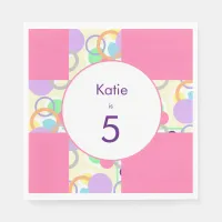 Personalized Pink Birthday Party Name Age Pretty Napkins