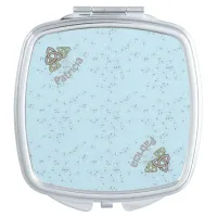 Blue Winter Celtic Knots and Snowflakes Compact Mirror