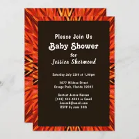 Tribal Baby Shower Copper Orange Abstract Invitation