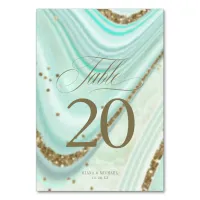 Abstract Agate Wedding V2 Mint ID827 Table Number