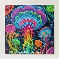 Rainbow Garden Neon Psychedelic Wildlife Nature  Jigsaw Puzzle