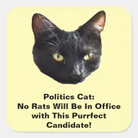 Politics Cat No Rats Will Be In Office Sticker