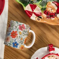 Colorful Flower Pattern Coffee Mug