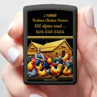 A Dedicated Brahma Chicken Farmer at Work Outdoors Zippo Lighter