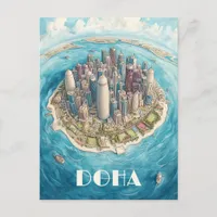 Doha Qatar Travel Postcard