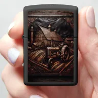 Leather Carved Tractor Scene Zippo Lighter