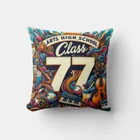 Arts high school class of 77 throw pillow