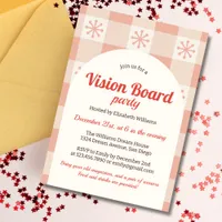 Retro Winter Snowflakes Dream Vision Board Party Invitation