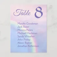 Rainbow of hope - pastel, wedding seating cards