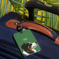 Green Australian Shepherd Luggage Tag