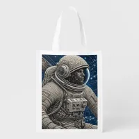 Ai Art Astronaut in Space Grocery Bag