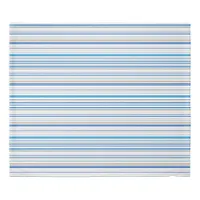 Blue White gold Beach coastal stripes Duvet Cover