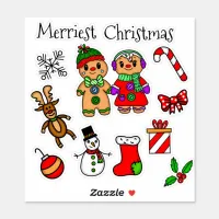 Cute Gingerbread Couple and other Christmas Sticker