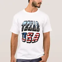 Texas Picture and Flag Text T-Shirt