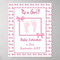It's a Girl, Pregnancy Announcement Footprints Poster