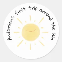 Happy Yellow Sun Gender Neutral Party Classic Round Sticker