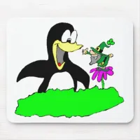 Penguin and Leprechaun Mouse Pad