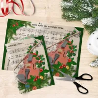 Vintage Christmas Sheet Music with Festive Violin