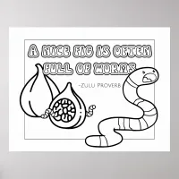 Zulu Proverb Coloring Poster