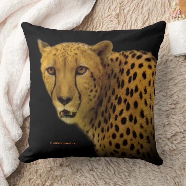 Eye to Eye with a Magnificent Cheetah Big Cat Throw Pillow