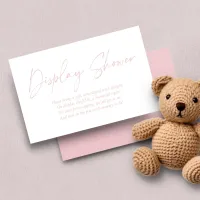 Modern Blush Pink Handwritten Display Shower Enclosure Card