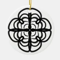 Black and White #22 Looptyloo Doodle Ceramic Ornament
