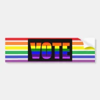 Rainbow LGBT Vote Bumper Sticker