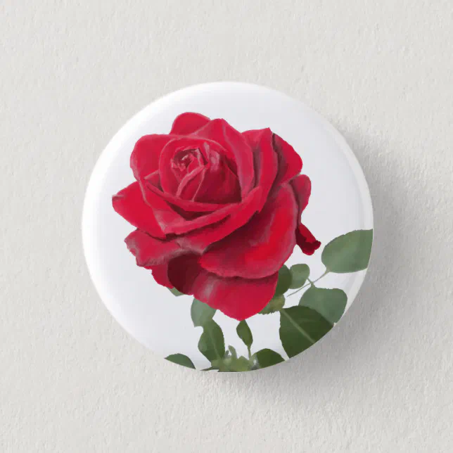 Porte-cl&#233;s Cartes De Visite Rose rouge peinture Button