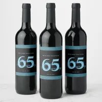 65th Wedding Anniversary Custom Wine Label