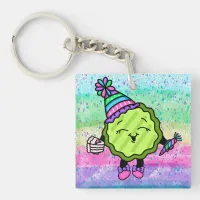 Birthday Pickle | Pink and Purple Birthday Hat  Ke Keychain