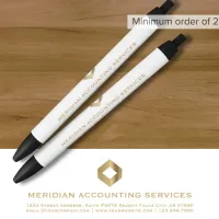 White and Gold Logo Promotional Pen