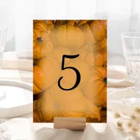 Orange Pumpkins Fall Wedding Table Numbers