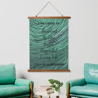 Emerald Green Positive Affirmations Heart Chakra Hanging Tapestry