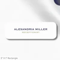 Simple White Employee Name Tag