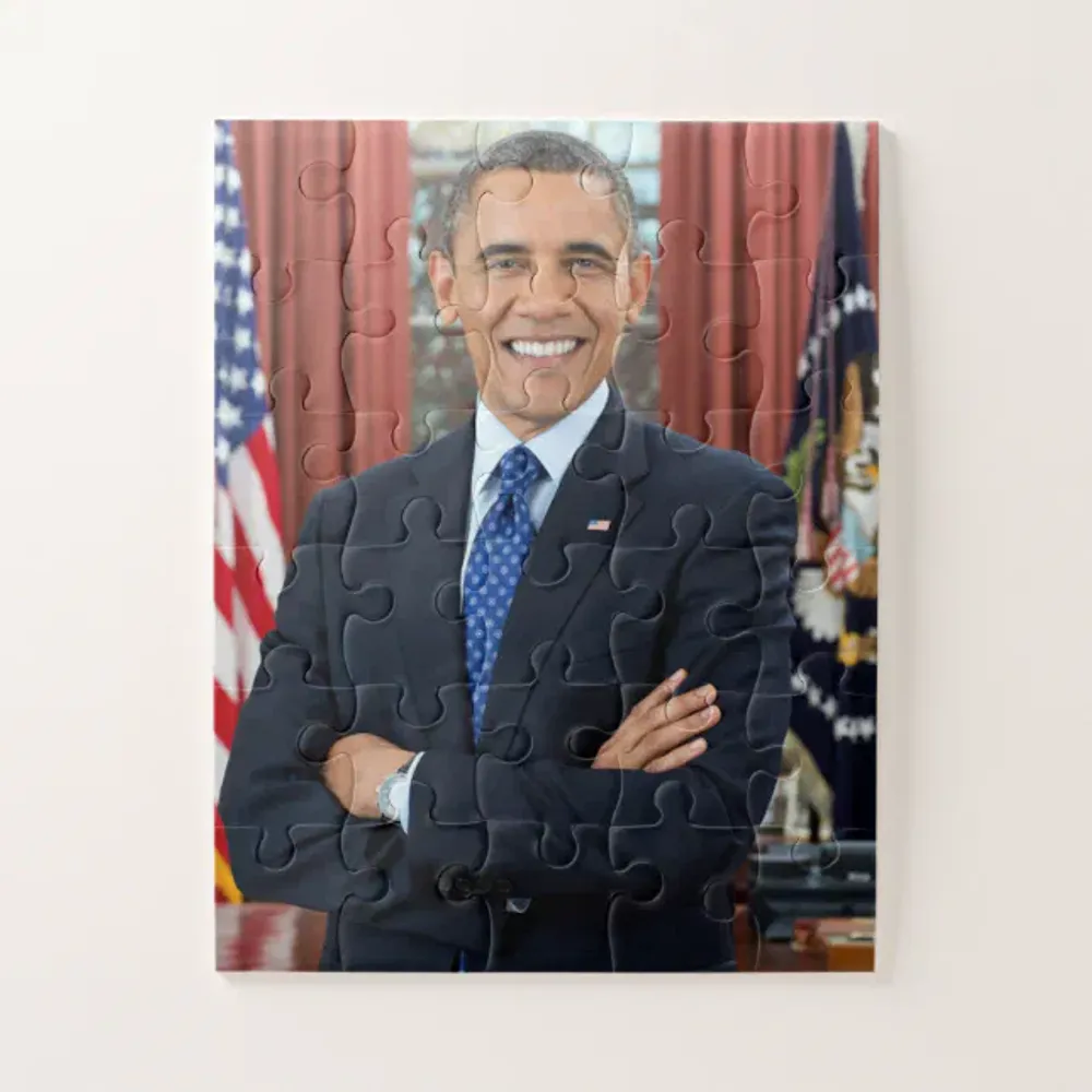 President Barack Obama 2nd Term Portrait 11 x 14 Jigsaw Puzzle