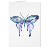 watercolor aqua blue purple butterfly