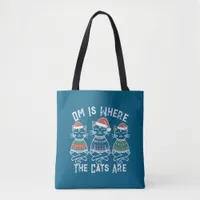 Om Is Where the Cats Are Festive Holiday Tote Bag