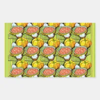 Pumpkins, Soup and Striped Background Rectangular Sticker