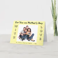 Happy Mother's Day Custom Photo Name Pretty Yellow Card