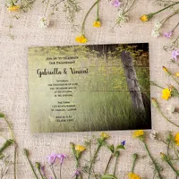 Rustic Fence Post Country Engagement Party Invitation