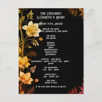 Elegant Wedding Black and Gold Floral Invitations