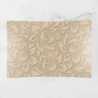 Chic Vintage Tropical Taupe | Abstract Floral Trinket Tray