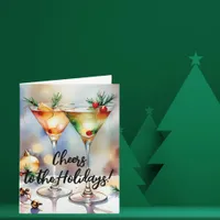 Festive Christmas Cocktail Glasses Greeting Card