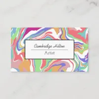 Colorful Swirls Abstract Fluid Art  Business Card