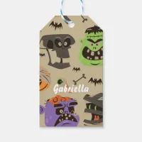 Customizable Halloween Vintage Pattern Gift Tags