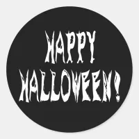 Ghost Halloween Text Classic Round Sticker