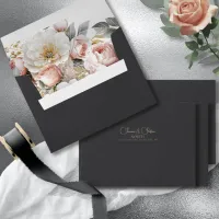 Floral Drama Wedding Charcoal ID1022 Envelope