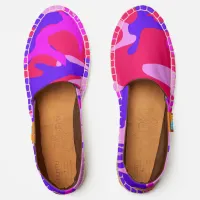 Pink and Blue Camouflage Abstract Pattern Espadrilles