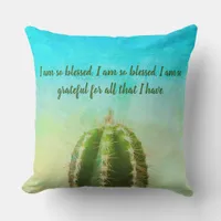 Blessed Mantra With Customizable Text  Throw Pillo Throw Pillow