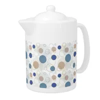 Sand and Blue Beach Color Dots Teapot